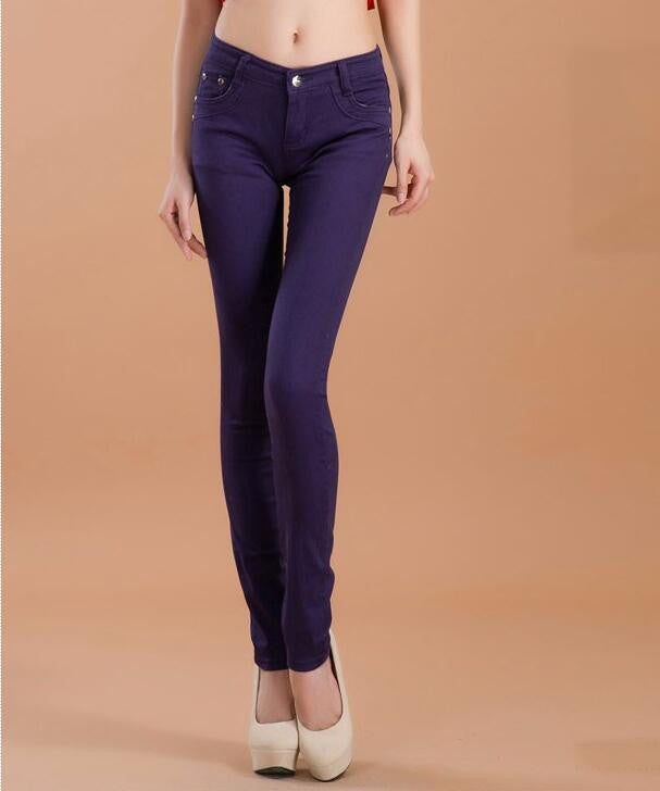 Online discount shop Australia - high waist jeans women fashion style Casual Candy Color Pencil Legging Skinny Pants Trousers jeans for Women hot new