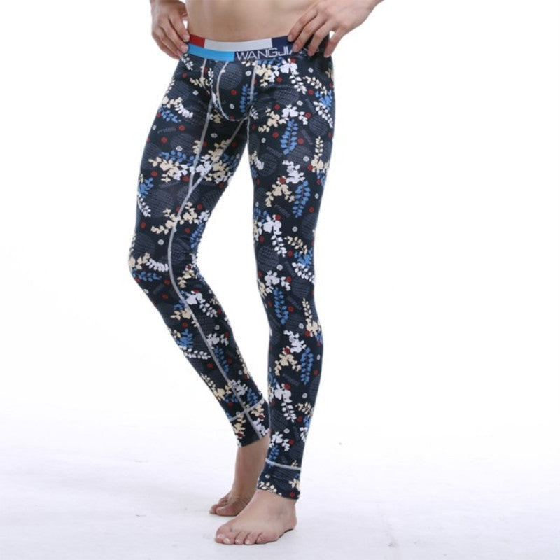 Online discount shop Australia - Men Cotton Printing Thermal Underwear Bottom Warm Long Johns Leggings Pants
