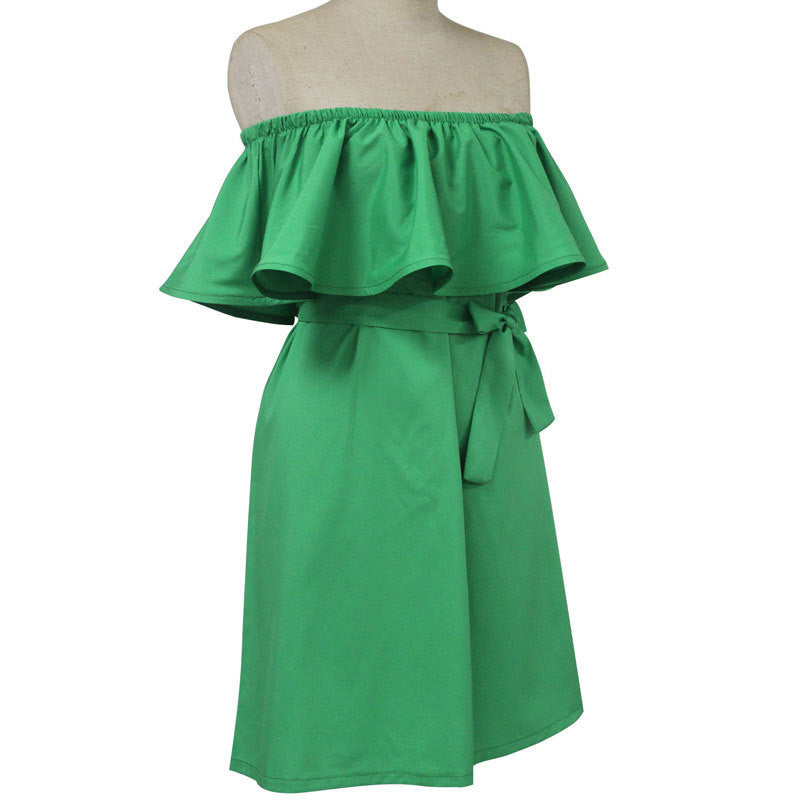 Ruffle Summer Dress Party Elegant White Dress Women Vestidos Slash Neck Dresses For Women Sundress Beach Dress Vestido Plus Size