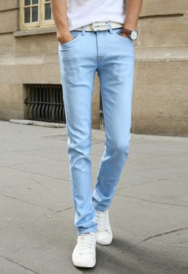 Men's Casual Stretch Skinny Jeans Trousers Tight Pants Solid Colors-Dollar Bargains Online Shopping Australia
