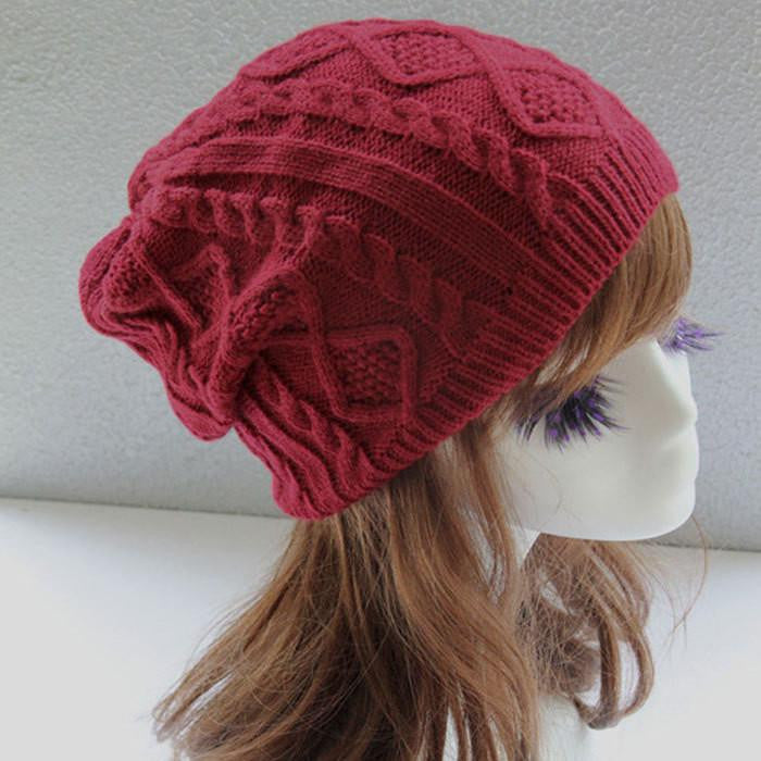 Women Caps Twist Pattern Women Hat Knitted Sweater Fashion beanie Hats For Women 6 colors gorros Y1 Q1