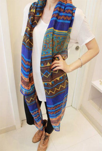Online discount shop Australia - 160*70cm High quality Blue and White Porcelain Style Thin Section the Silk Floss Women Scarf Shawl