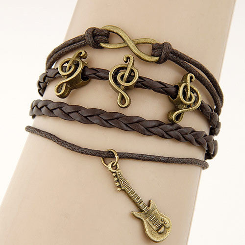 Online discount shop Australia - Charm Vintage Multilayer Charm Leather Bracelet Women Owl Cross Believe Bracelets Cheap Statement Jewelry Lady Best Friends Gift
