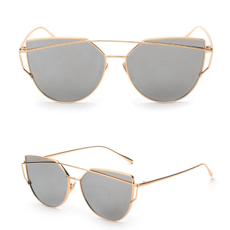 Online discount shop Australia - Cat Eye Sunglasses Women Vintage Fashion Rose Gold Mirror Sun Glasses Unique Flat Ladies Sunglasses Oculos UV400