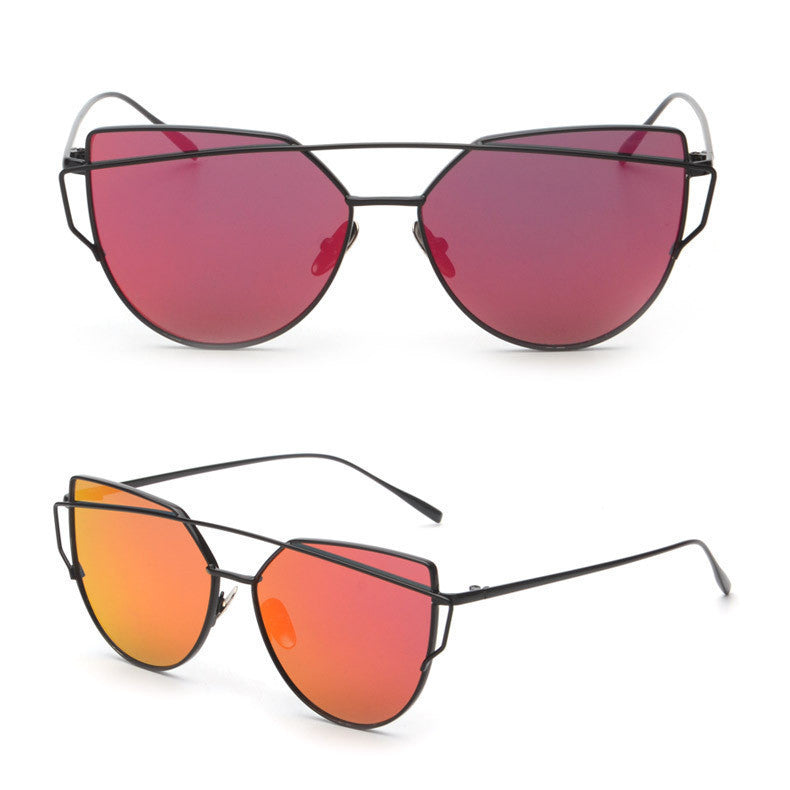 Online discount shop Australia - Cat Eye Sunglasses Women Vintage Fashion Rose Gold Mirror Sun Glasses Unique Flat Ladies Sunglasses Oculos UV400