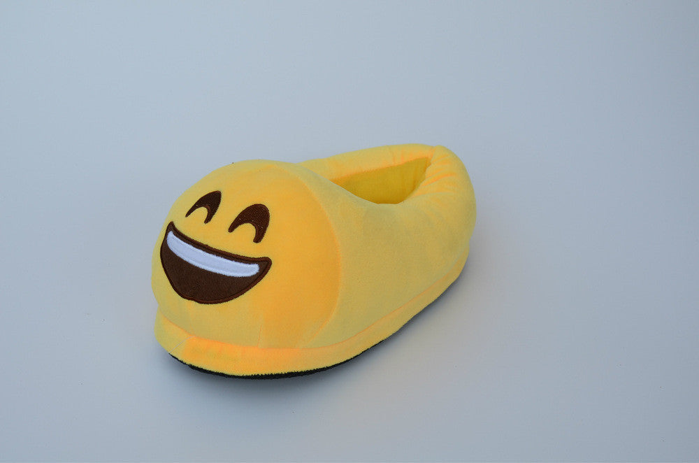 Online discount shop Australia - Emoji Shoes Yellow Cotton Plush Emoji Slippers Creative Funny Home Soft Shoes