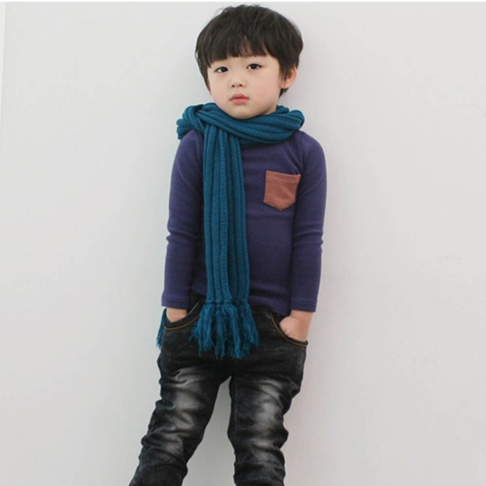 Online discount shop Australia - Baby Kids Long Sleeve Crewneck T-shirt Pocket Decor Boy Girl Shirt Clothes 2-7 Y