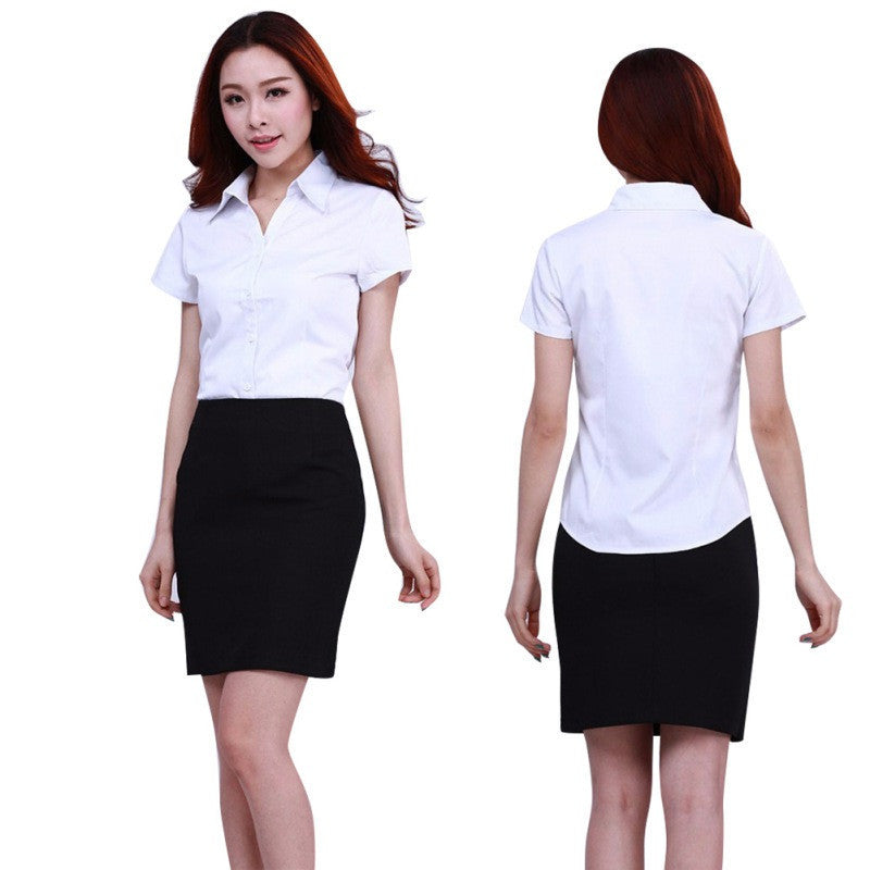 Online discount shop Australia - fashion White Shirt Women work wear Long Sleeve Tops Slim Women's Blouses Shirts plus size
