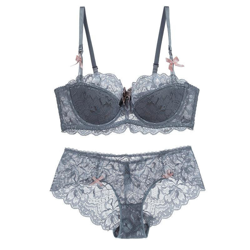 Online discount shop Australia - ABCD 32-42 sexy T-pants romantic temptation lace bra set young women underwear set push up lade bra & panty set