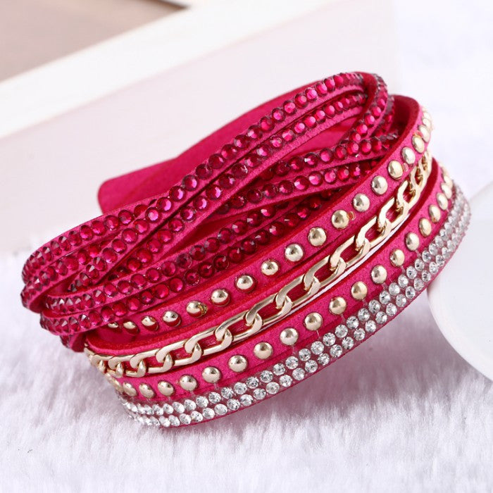 Fashion leather bracelet Punk Style Multilayer Bracelets & Bangles Rivet Bracelet For Women