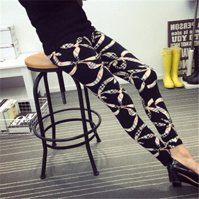 Print Flower Leggings Leggins Plus Size Legins Guitar Plaid Thin Nine Pant Fashion Women Clothing Trousers K092