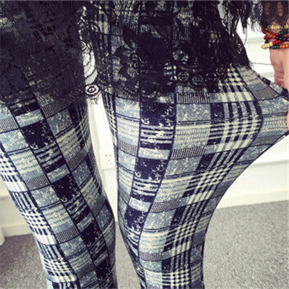 Print Flower Leggings Leggins Plus Size Legins Guitar Plaid Thin Nine Pant Fashion Women Clothing Trousers K092