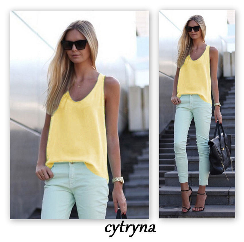 Online discount shop Australia - Fashion Spagetti Strap Vest Tank Top Sexy Womens Chiffon Sleeveless t-shirts Plus Size Camis T Shirt LJ3943E
