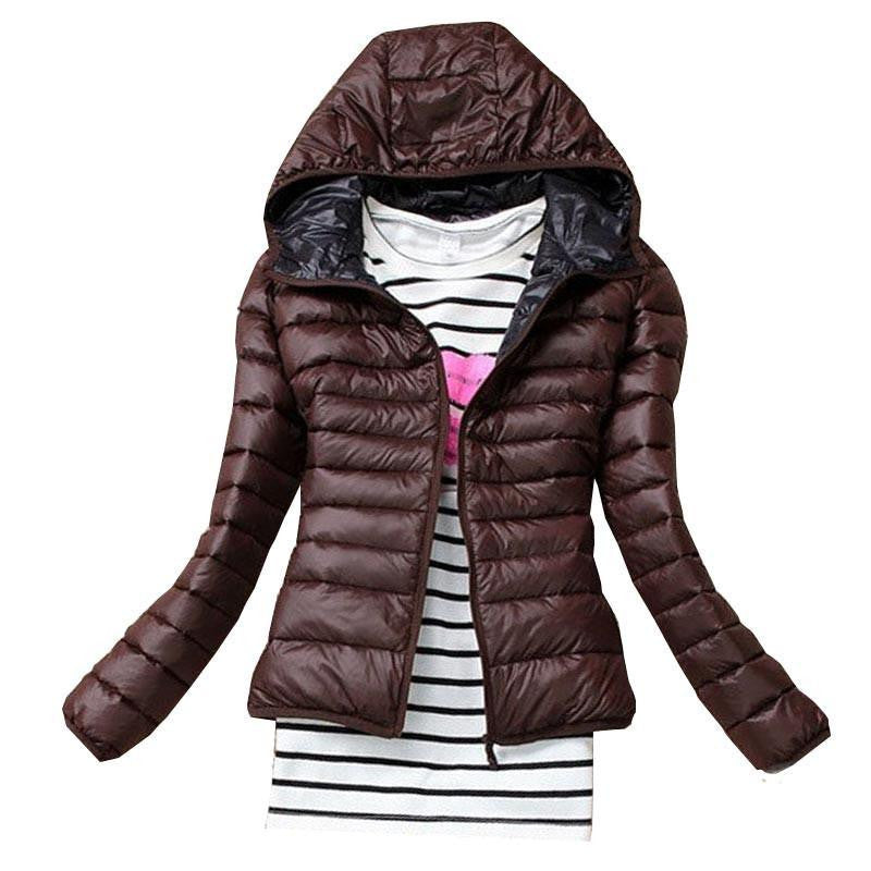 Women Basic Jacket Coat Female Slim Hooded Brand Cotton Coats Casual Black Jackets