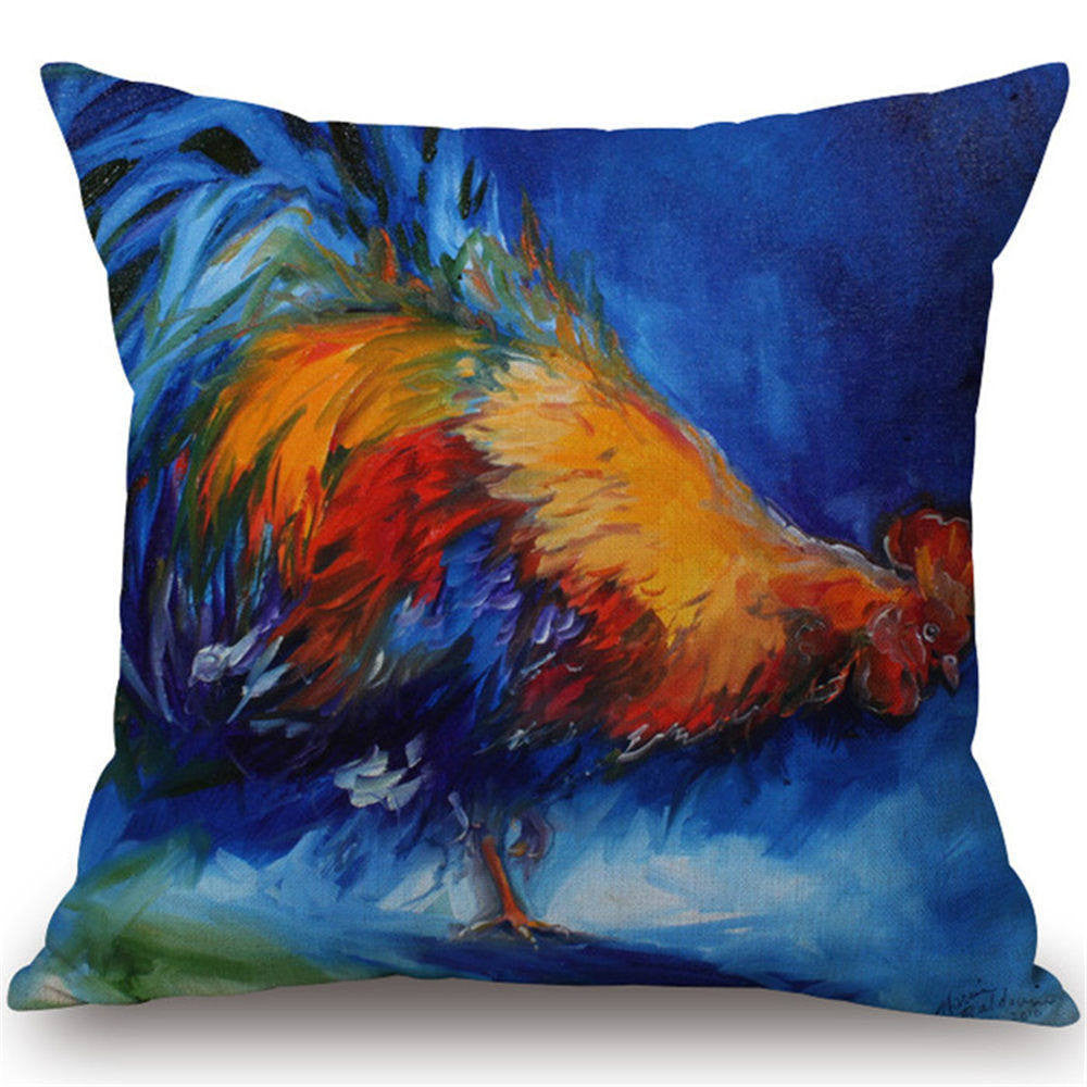 Online discount shop Australia - Cushion Cover Animal Cotton Linen Pentium Horse Felicity Cushion Mural Chicken Home Decorative Car Sofa Throw Pillow Cover