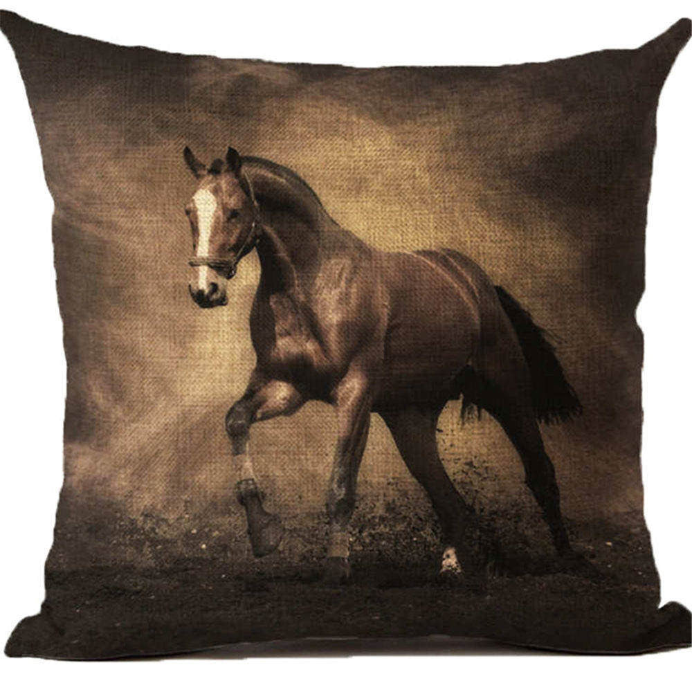 Online discount shop Australia - Cushion Cover Animal Cotton Linen Pentium Horse Felicity Cushion Mural Chicken Home Decorative Car Sofa Throw Pillow Cover