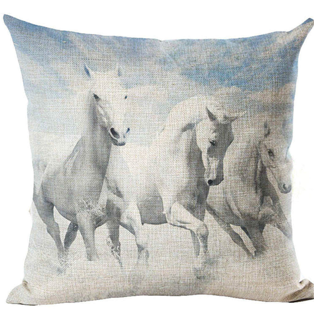 Online discount shop Australia - Cushion Cover Animal Cotton Linen Pentium Horse Felicity Cushion Mural Chicken Home Decorative Car Sofa Throw Pillow Cover