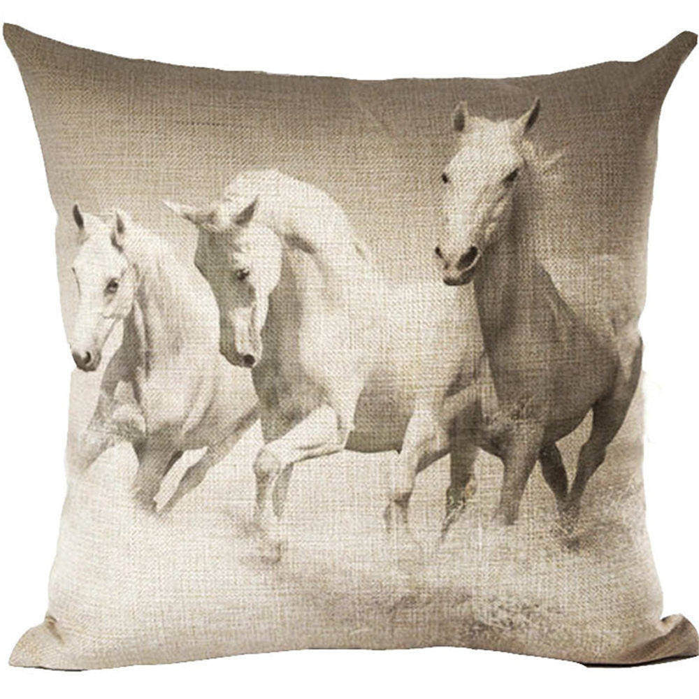 Online discount shop Australia - Cushion Cover Animal Cotton Linen Pentium Horse Felicity Cushion Mural Chicken Home Decorative Car Sofa Throw Pillow Cover