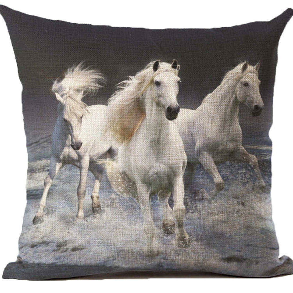 Online discount shop Australia - Cushion Cover Animal Cotton Linen Pentium Horse Felicity Cushion Mural Chicken Home Decorative Car Sofa Throw Pillow Cover