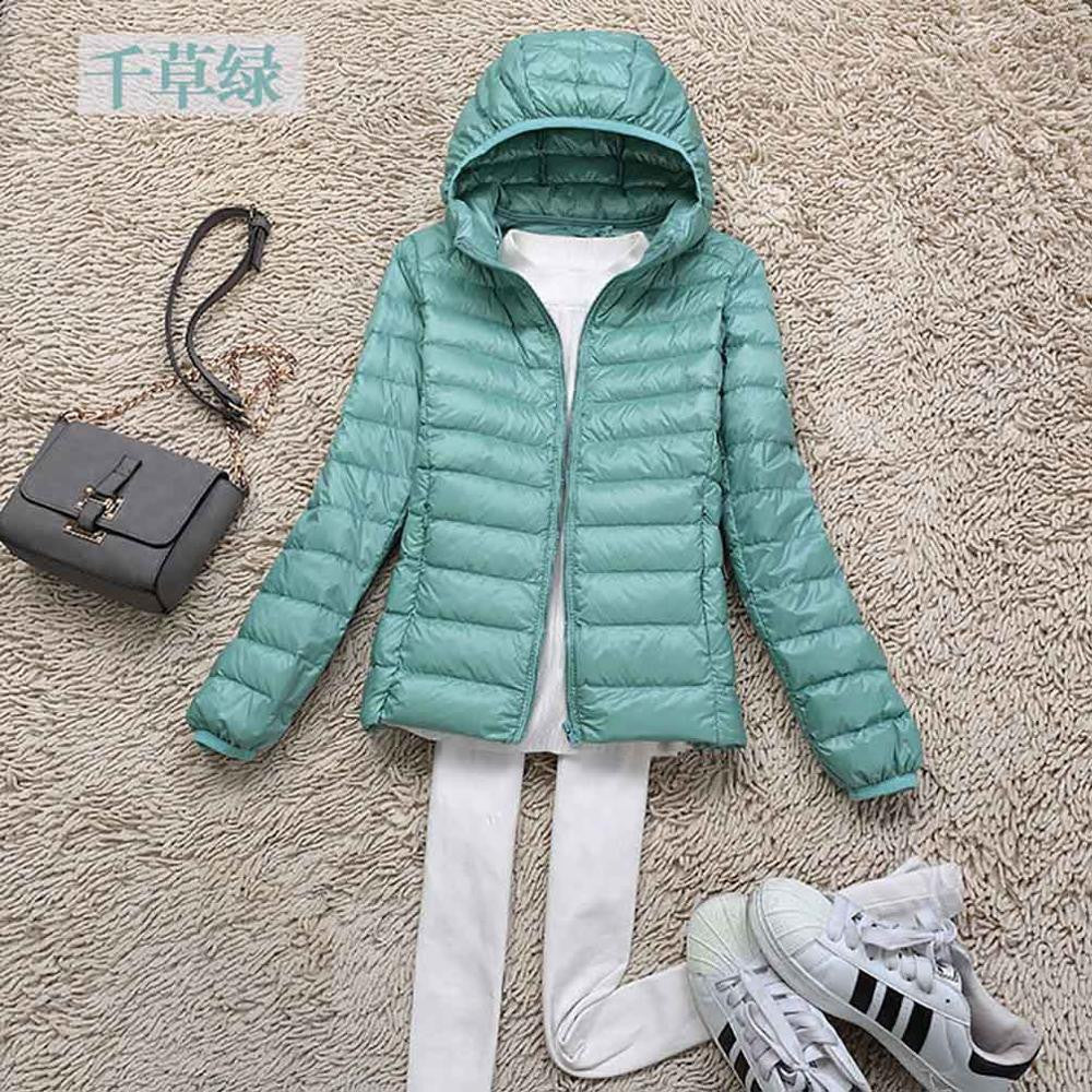 Teogo Brand Women Ultra Light Down 90% White Duck Down Jacket Coat ladies' Hooded Down Parkas 18 colors