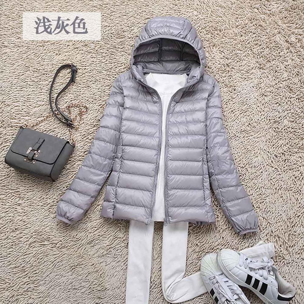 Teogo Brand Women Ultra Light Down 90% White Duck Down Jacket Coat ladies' Hooded Down Parkas 18 colors