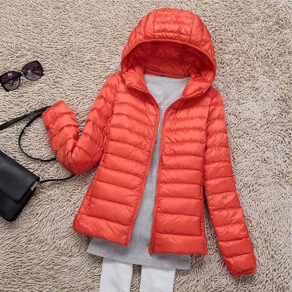 Teogo Brand Women Ultra Light Down 90% White Duck Down Jacket Coat ladies' Hooded Down Parkas 18 colors