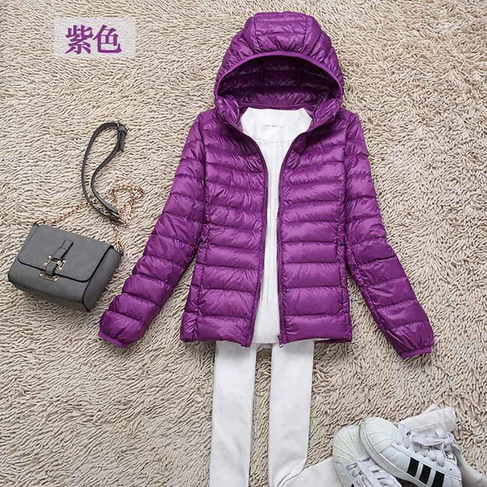 Teogo Brand Women Ultra Light Down 90% White Duck Down Jacket Coat ladies' Hooded Down Parkas 18 colors