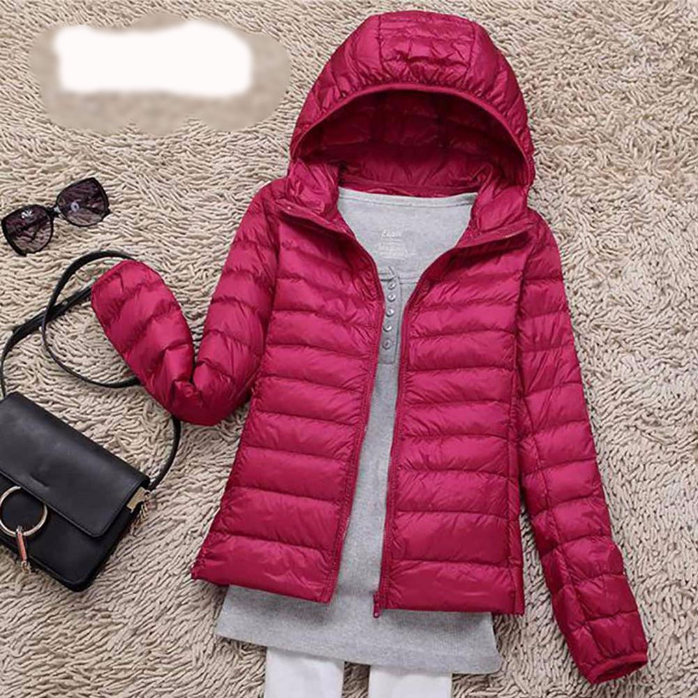 Teogo Brand Women Ultra Light Down 90% White Duck Down Jacket Coat ladies' Hooded Down Parkas 18 colors