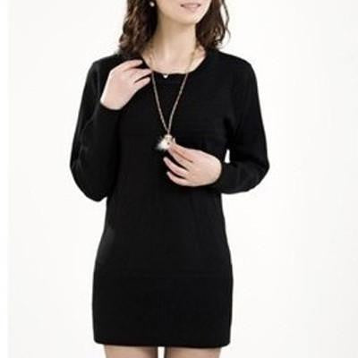 Women Knitted Dress Autumn Winter Turtleneck & O-Neck Above Knee Office Plus Szie Ladies' Dresses Vestidos WZQ039
