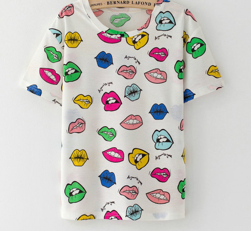 Online discount shop Australia - KaiTingu Brand New Fashion Vintage Style Harajuku T Shirt Women Clothes Tops Emoji Funny Tee Shirts Ice Cream Print