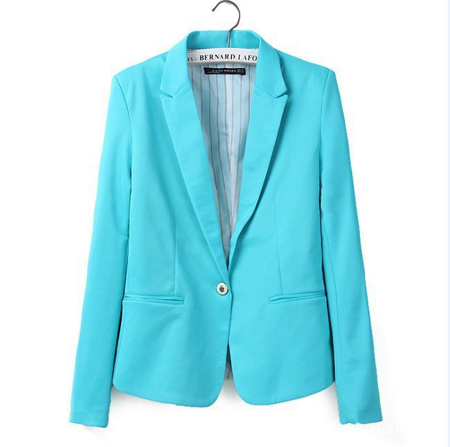 Candy Color Womens Blazer Single Button Slim Blazer Casual Suit Coat Plus Size XXL XS Blazer A7996-Dollar Bargains Online Shopping Australia