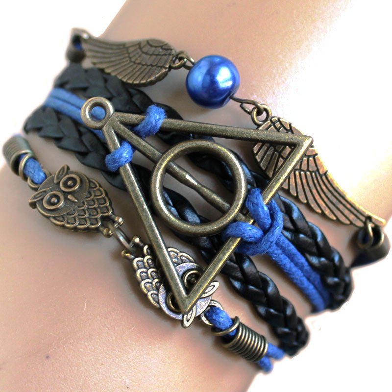 Online discount shop Australia - Harry Multilayer Braided Bracelets Vintage Owl Deathly Hallows wings Infinity Bracelet Bangle Gryffindor Slytherin