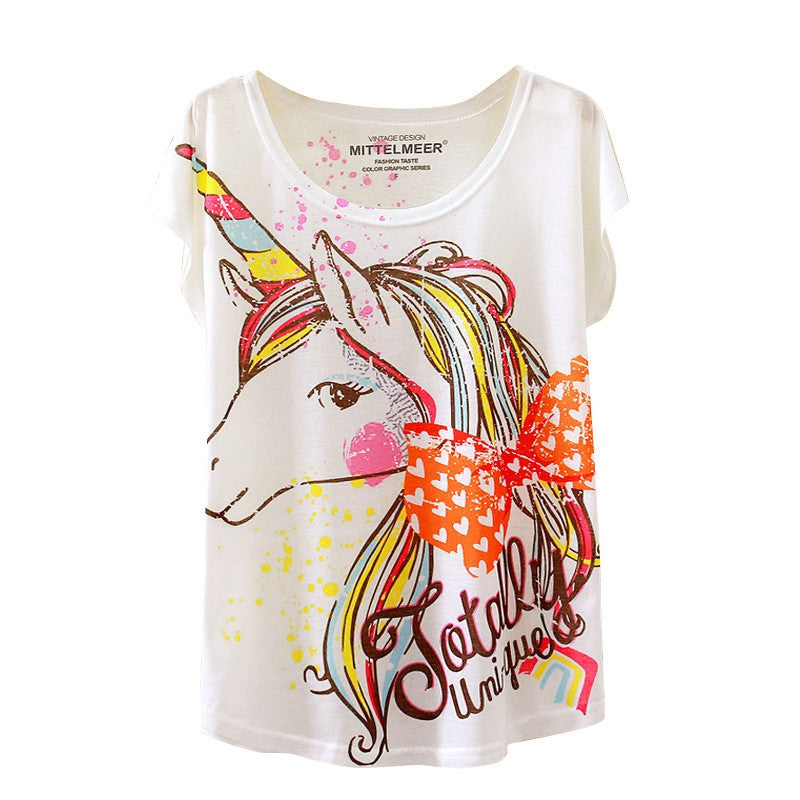 Online discount shop Australia - Brand New Fashion  Animal Cat Print Shirt O-Neck Short Sleeve T Shirt Women Tops White T-shirt