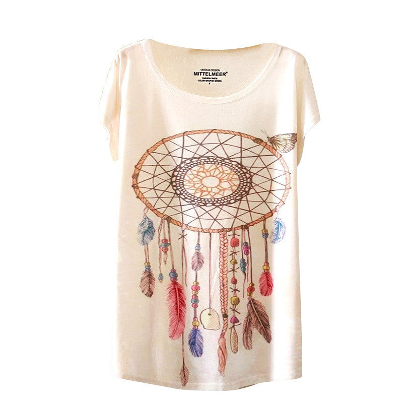 Online discount shop Australia - Brand New Fashion  Animal Cat Print Shirt O-Neck Short Sleeve T Shirt Women Tops White T-shirt