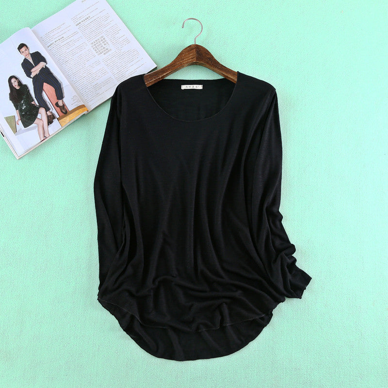 Online discount shop Australia - Fitness New Long Sleeve T Shirt Plus Size Loose Model Women T-shirt Cotton O-neck Slim Fashion Woman Clothes