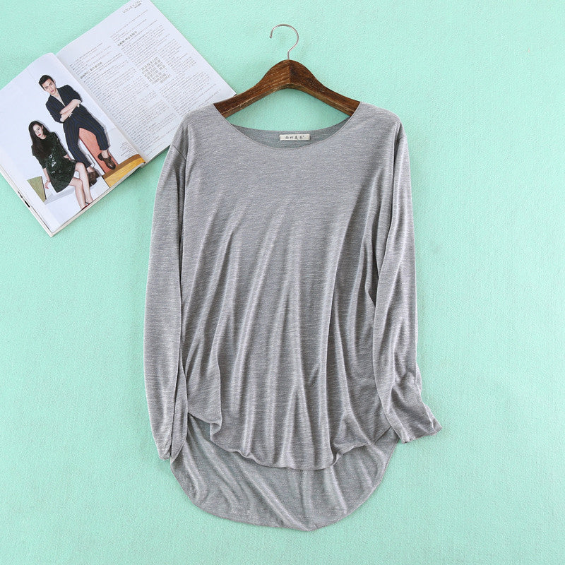 Online discount shop Australia - Fitness New Long Sleeve T Shirt Plus Size Loose Model Women T-shirt Cotton O-neck Slim Fashion Woman Clothes