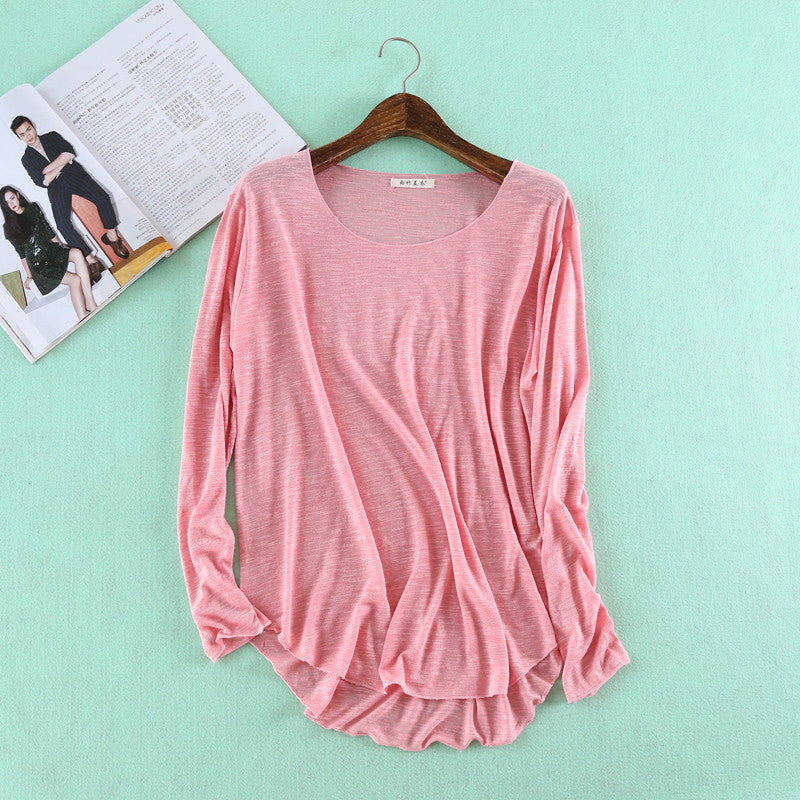 Online discount shop Australia - Fitness New Long Sleeve T Shirt Plus Size Loose Model Women T-shirt Cotton O-neck Slim Fashion Woman Clothes