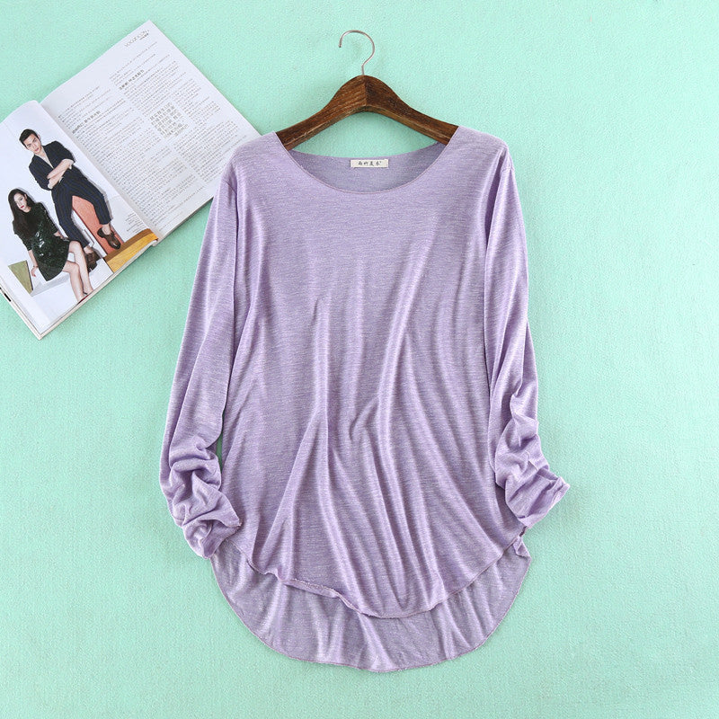 Online discount shop Australia - Fitness New Long Sleeve T Shirt Plus Size Loose Model Women T-shirt Cotton O-neck Slim Fashion Woman Clothes