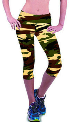 Online discount shop Australia - Floral Printing Capris Leggings Lady's Casual Stretched Pants Elastic Cropped Leggings RL156