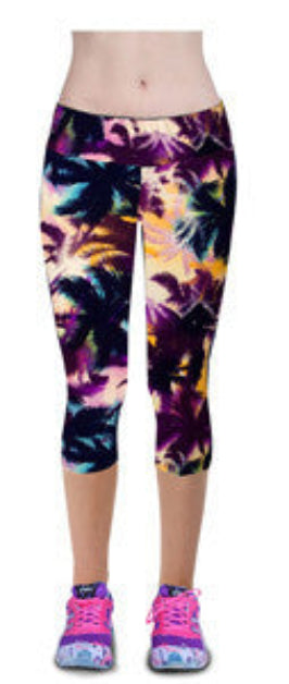 Online discount shop Australia - Floral Printing Capris Leggings Lady's Casual Stretched Pants Elastic Cropped Leggings RL156