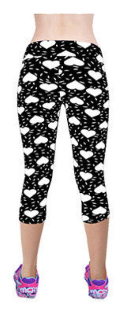 Online discount shop Australia - Floral Printing Capris Leggings Lady's Casual Stretched Pants Elastic Cropped Leggings RL156