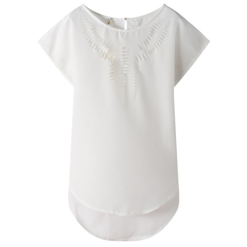 Plus Size Blouses Fashion Woman Pattern Shirts Elegant Girls Slash Casual Chiffon Solid Loose Women's Clothing Leisure