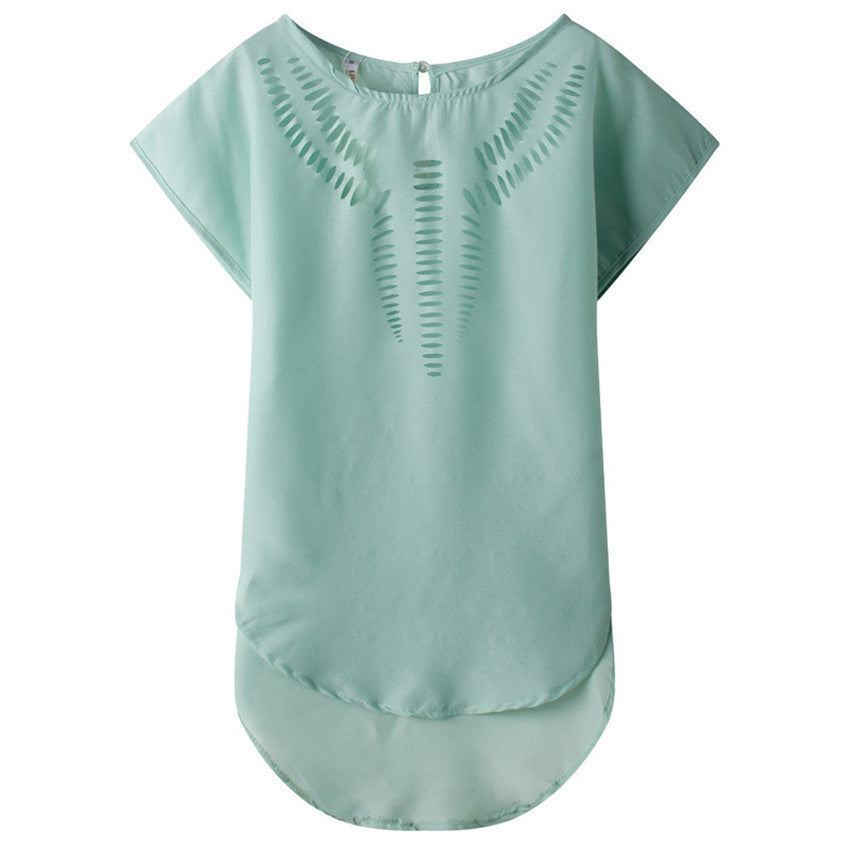 Plus Size Blouses Fashion Woman Pattern Shirts Elegant Girls Slash Casual Chiffon Solid Loose Women's Clothing Leisure