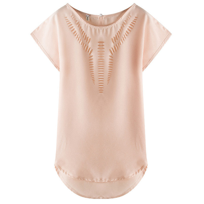 Plus Size Blouses Fashion Woman Pattern Shirts Elegant Girls Slash Casual Chiffon Solid Loose Women's Clothing Leisure