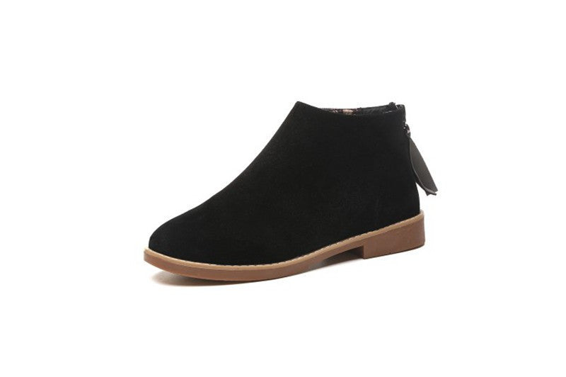 Fashion Wipe Color Vintage Women Ankle Boots Zipper Motorcycle Flat Leather Shoes For Women Casual Rubber Shoes For Girls-Dollar Bargains Online Shopping Australia