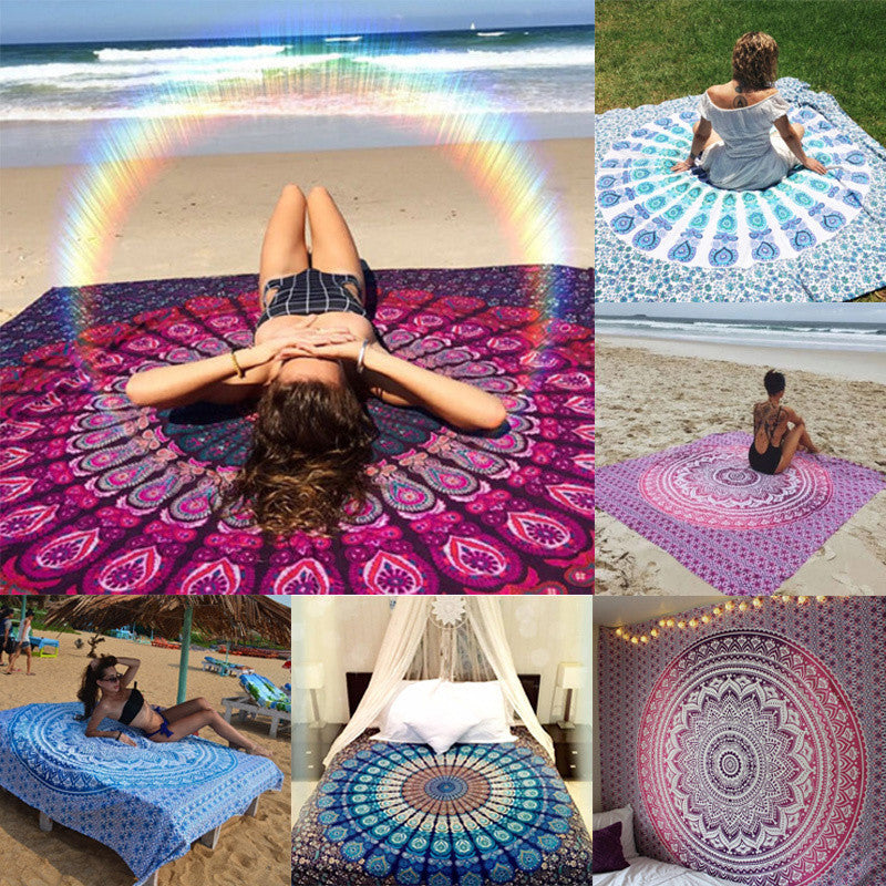 Online discount shop Australia - Indian Mandala Tapestry Wall Hanging Printed Beach Throw Towel Mat Table Cloth Bedding Outlet Home Decor 210x150cm