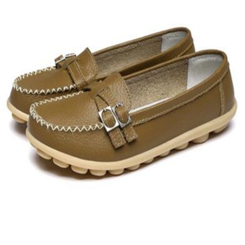 Online discount shop Australia - Genuine leather female models flats Peas shoes soft bottom