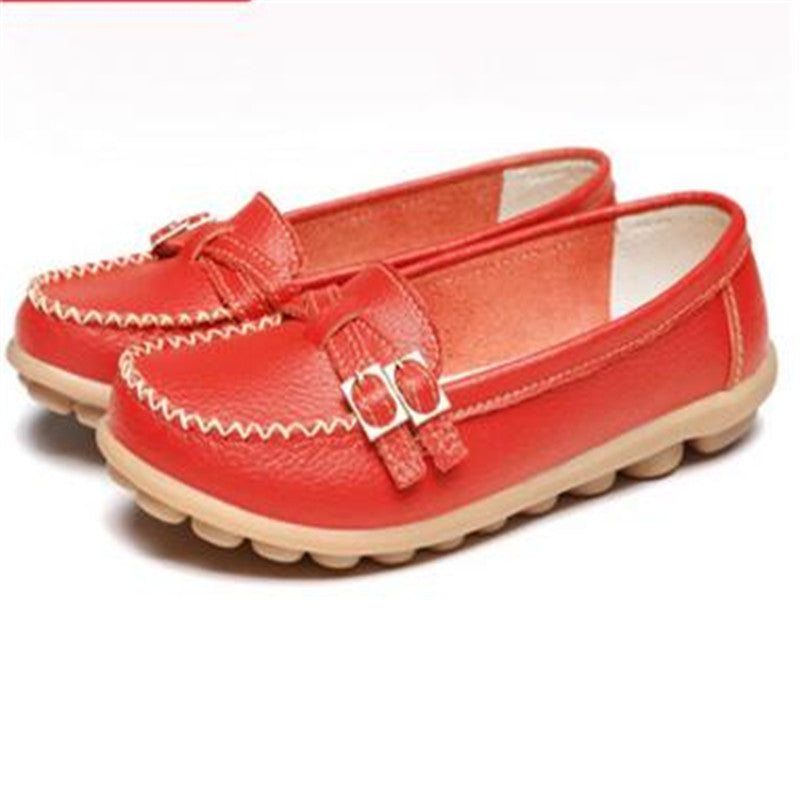 Online discount shop Australia - Genuine leather female models flats Peas shoes soft bottom