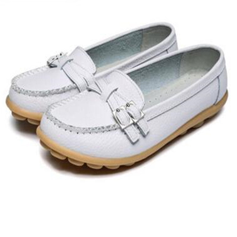 Online discount shop Australia - Genuine leather female models flats Peas shoes soft bottom