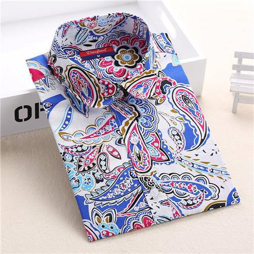 Women Shirts with Long Sleeves Cotton Blouses Shirt Turn Down Collar Female Shirts Women Shirt